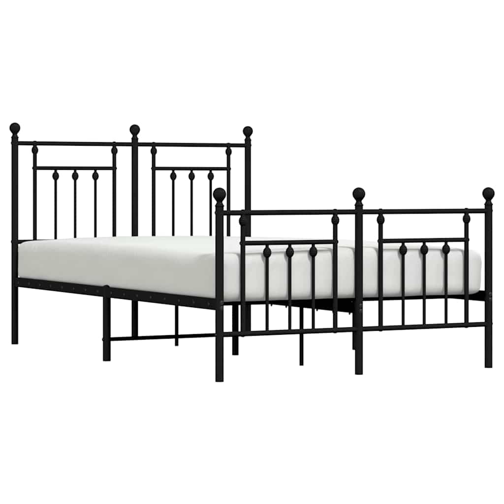 Bed Frame | Black | Powder-Coated Steel | Double | Durable | Bed Frame