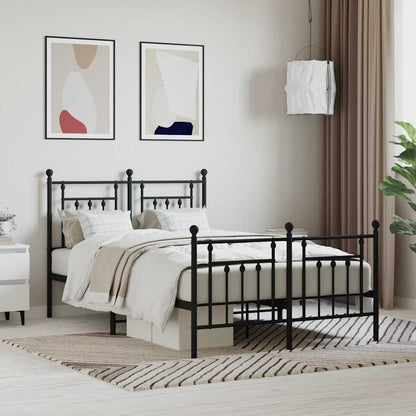 Bed Frame | Black | Powder-Coated Steel | Double | Durable | Bed Frame