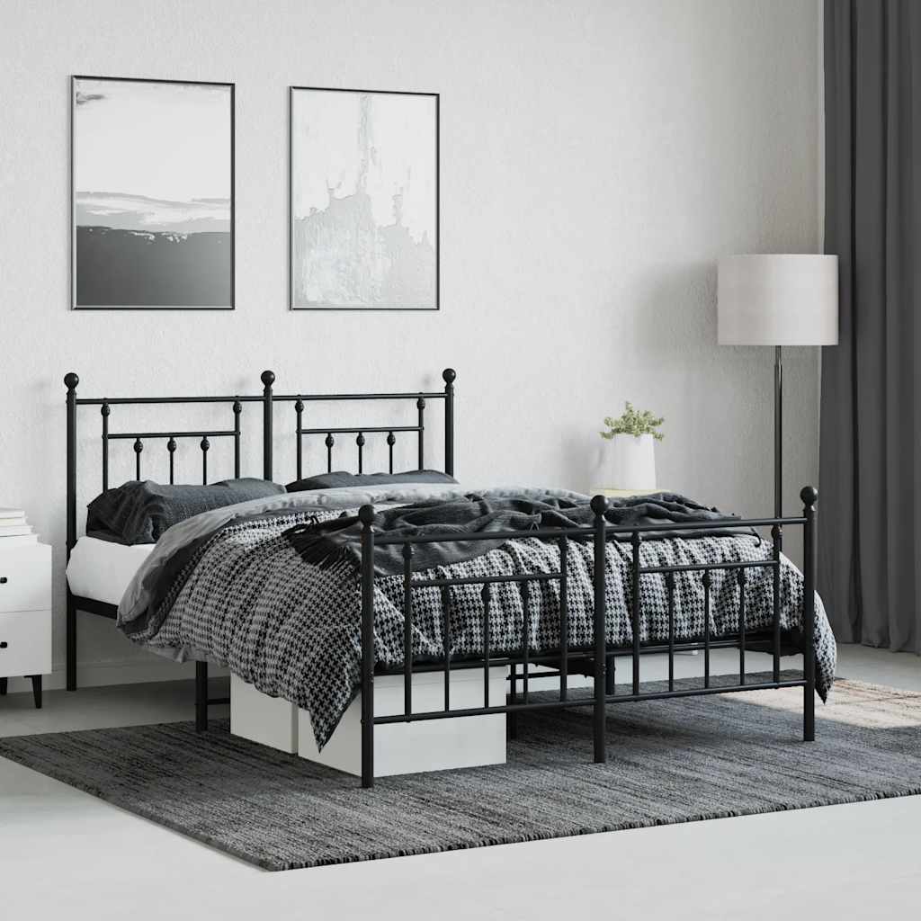 Bed Frame | Black | Powder-coated steel | Double bed size | Bed Frame