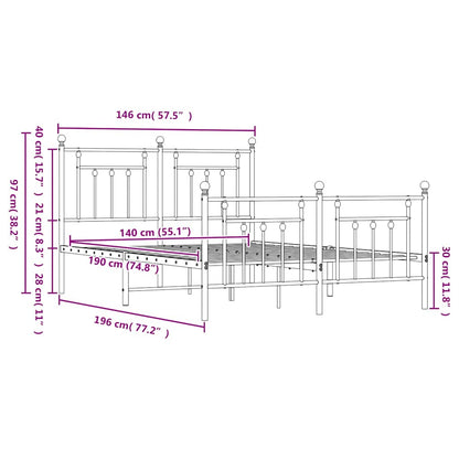 Bed Frame | Black | Powder-coated steel | Double bed size | Bed Frame