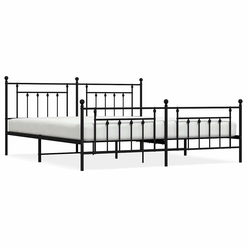 Bed Frame | Black | Steel | Double | Bed Frame | Rectangular | Industrial