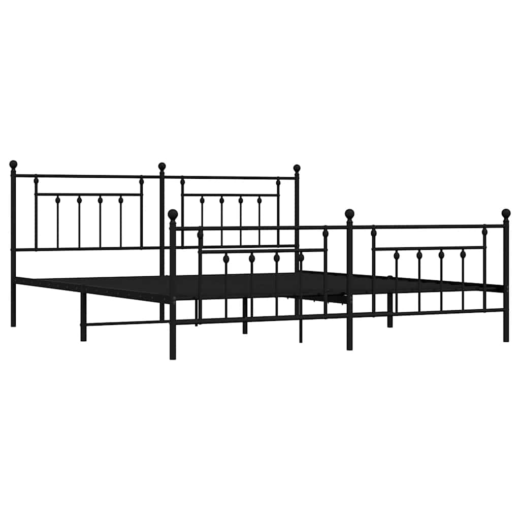 Bed Frame | Black | Steel | Double | Bed Frame | Rectangular | Industrial