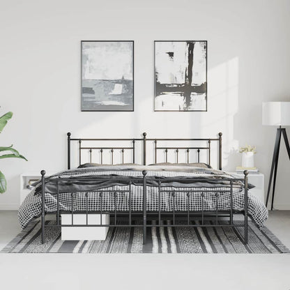 Bed Frame | Black | Steel | Double | Bed Frame | Rectangular | Industrial