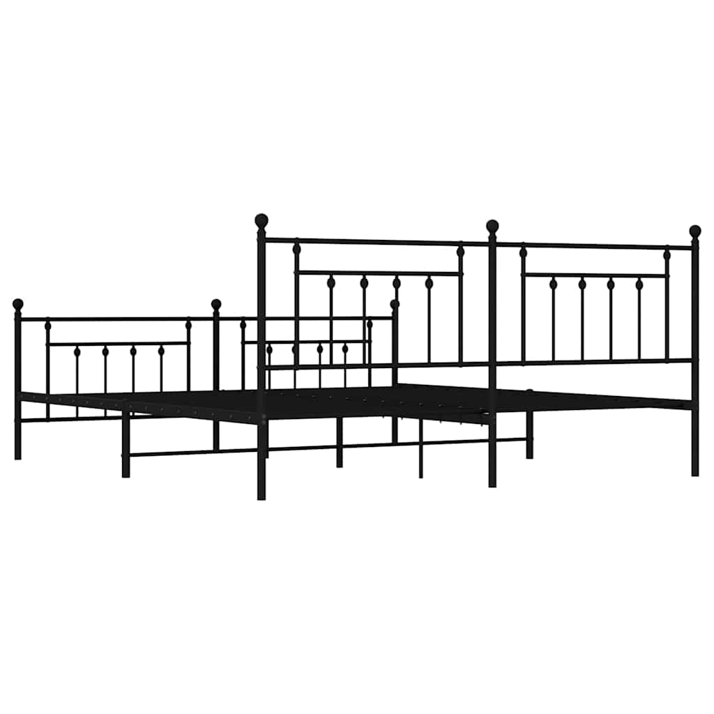 Bed Frame | Black | Steel | Double | Bed Frame | Rectangular | Industrial