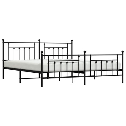 Bed Frame | Black | Powder-Coated Steel | 200x200 cm | Bed Frame