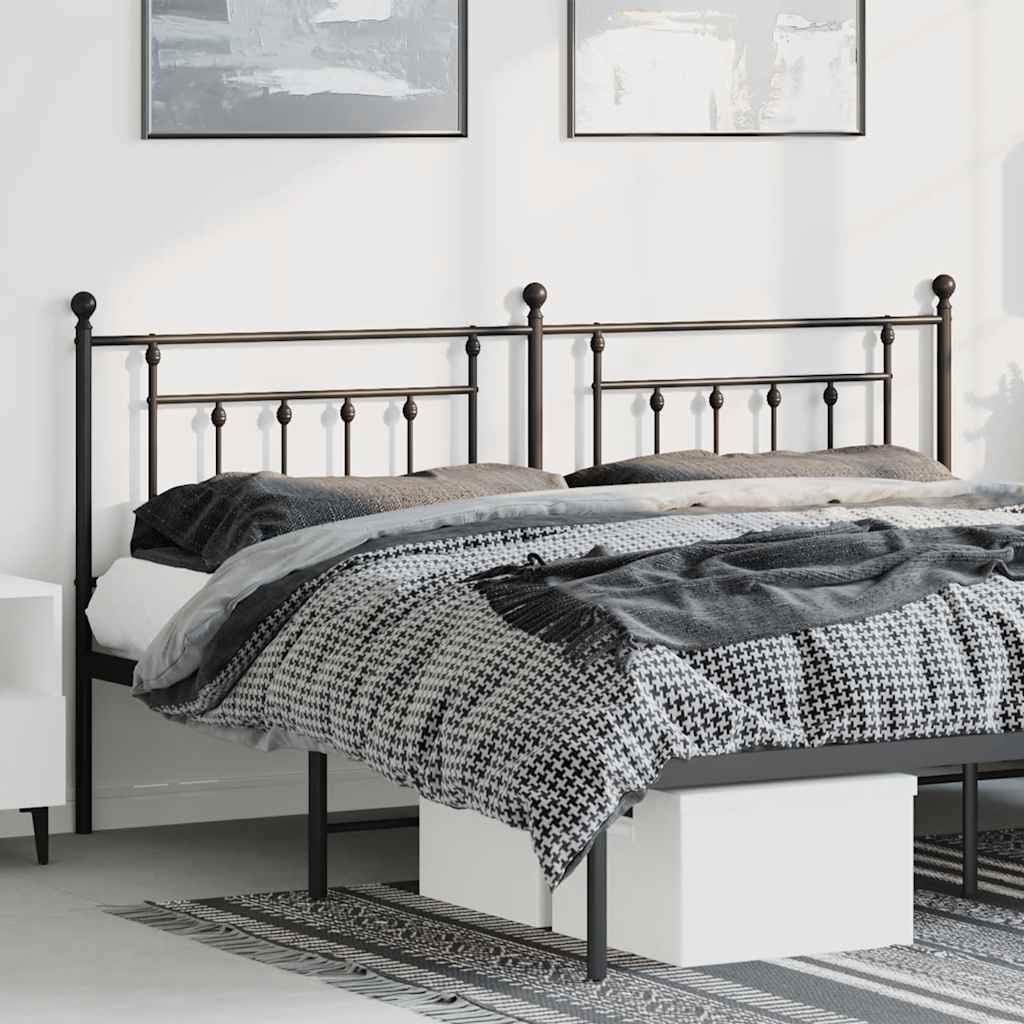 Metal Replace Headboard Black 180 cm