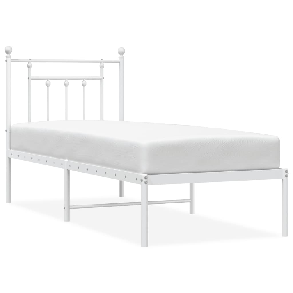 Bed Frame | White | Powder-Coated Steel | Small Single | Bed Frame