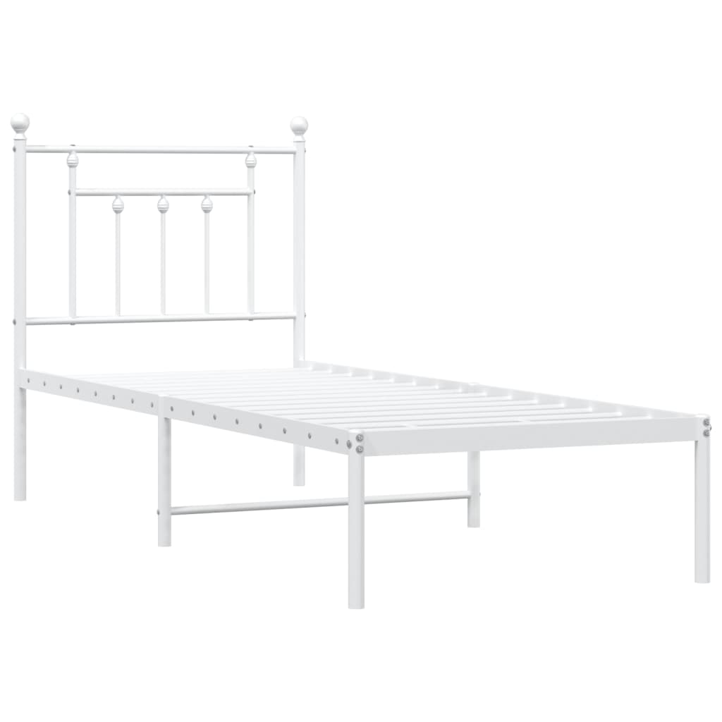 Bed Frame | White | Powder-Coated Steel | Small Single | Bed Frame