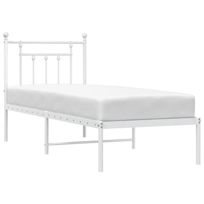 Bed Frame | White | Powder-Coated Steel | Small Single | Bed Frame