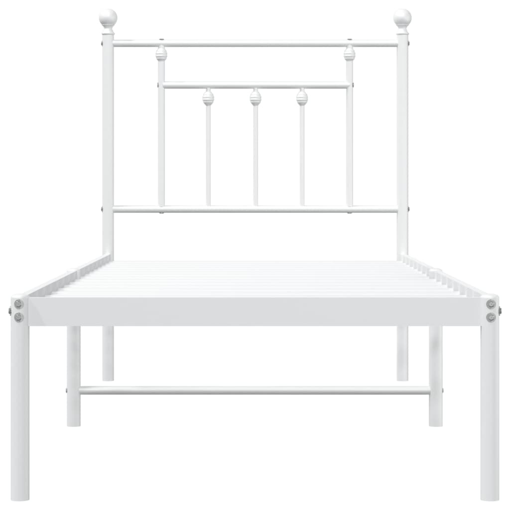 Bed Frame | White | Powder-Coated Steel | Small Single | Bed Frame