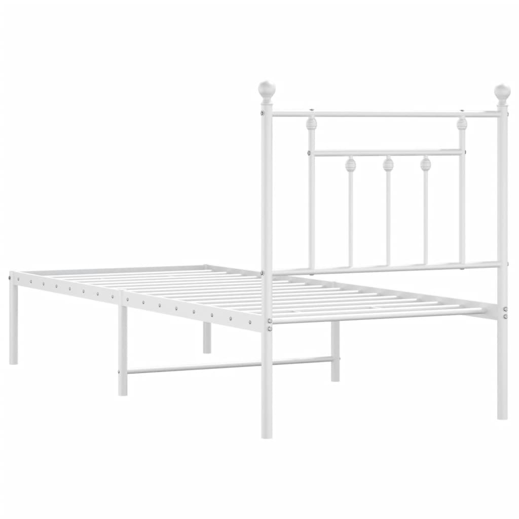 Bed Frame | White | Powder-Coated Steel | Small Single | Bed Frame