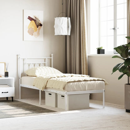 Bed Frame | White | Powder-Coated Steel | Small Single | Bed Frame