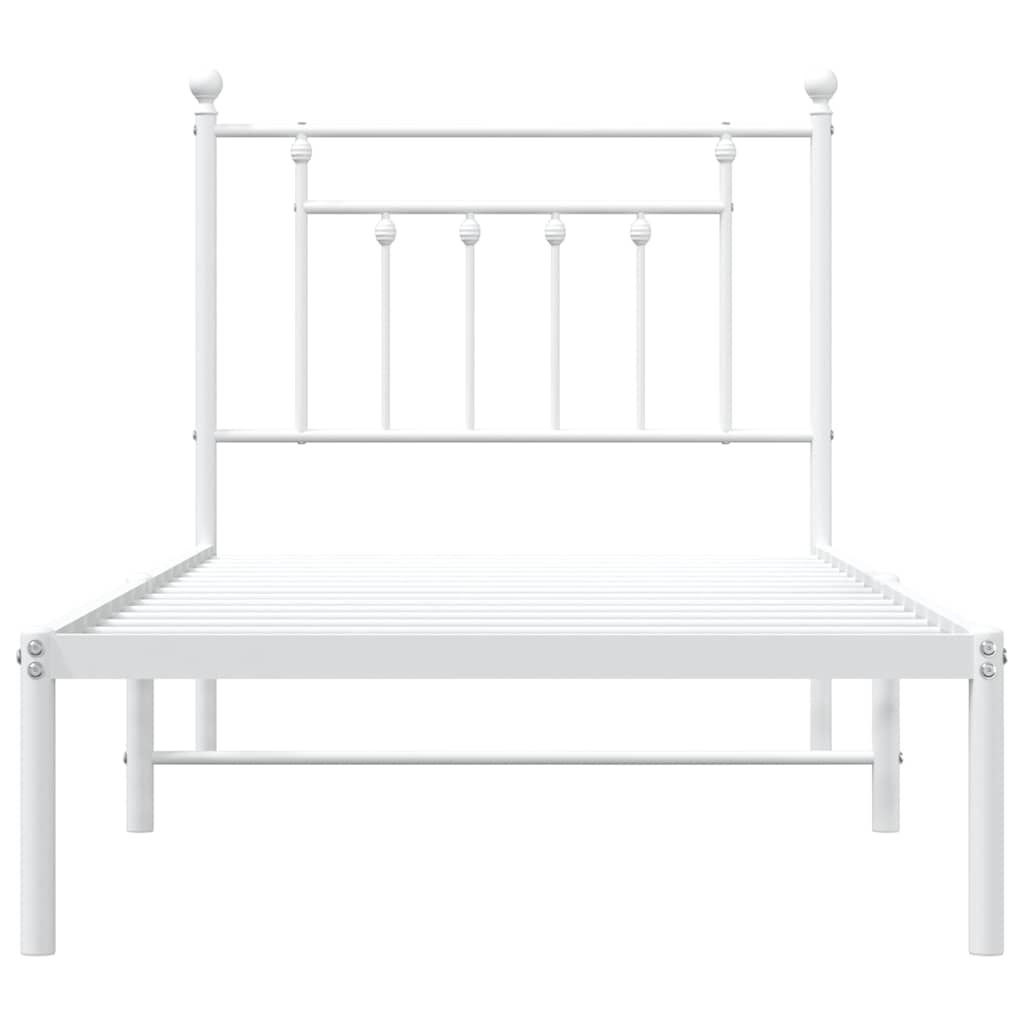 Bed Frame | White | Powder-Coated Steel | Single | Bed Frame