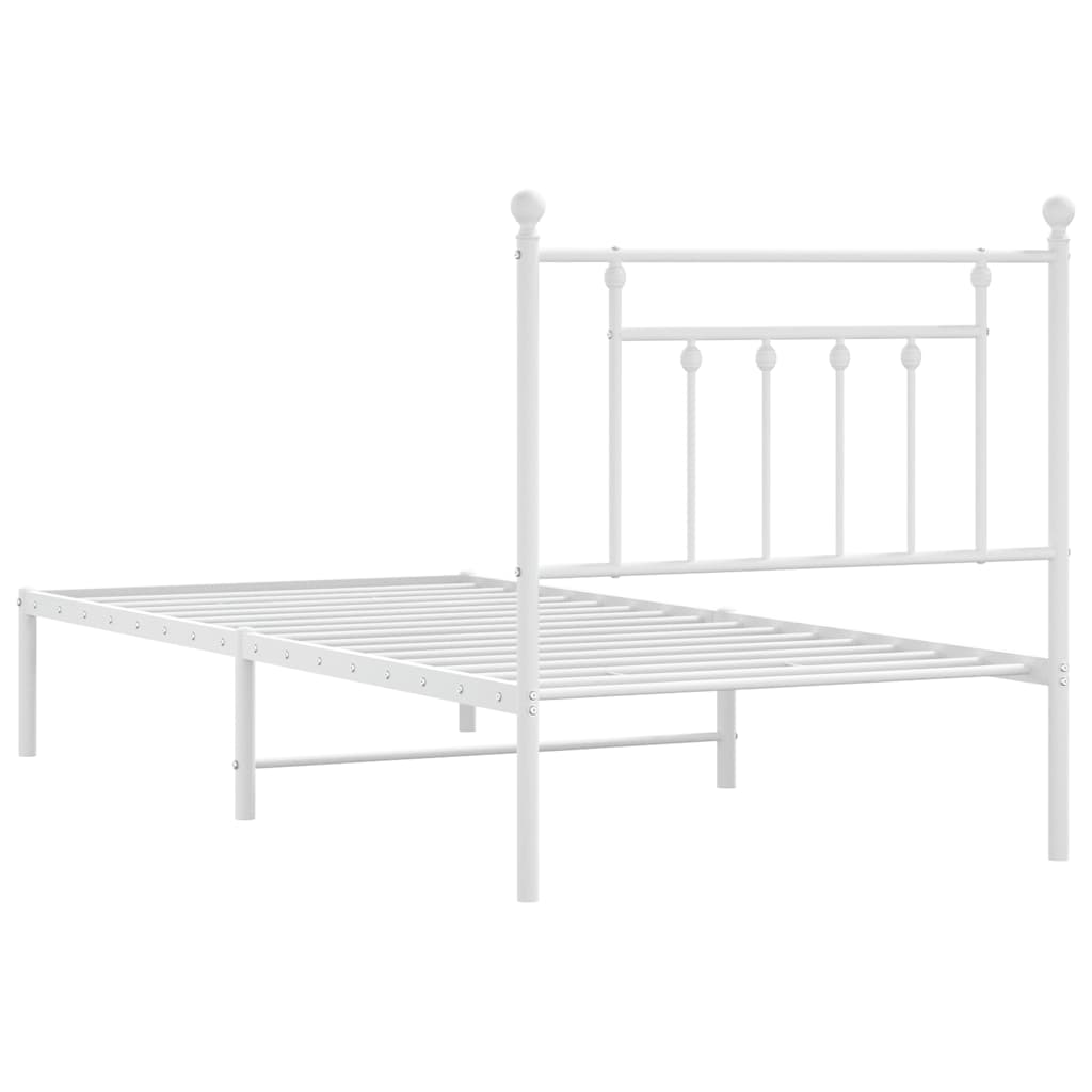 Bed Frame | White | Powder-Coated Steel | Single | Bed Frame