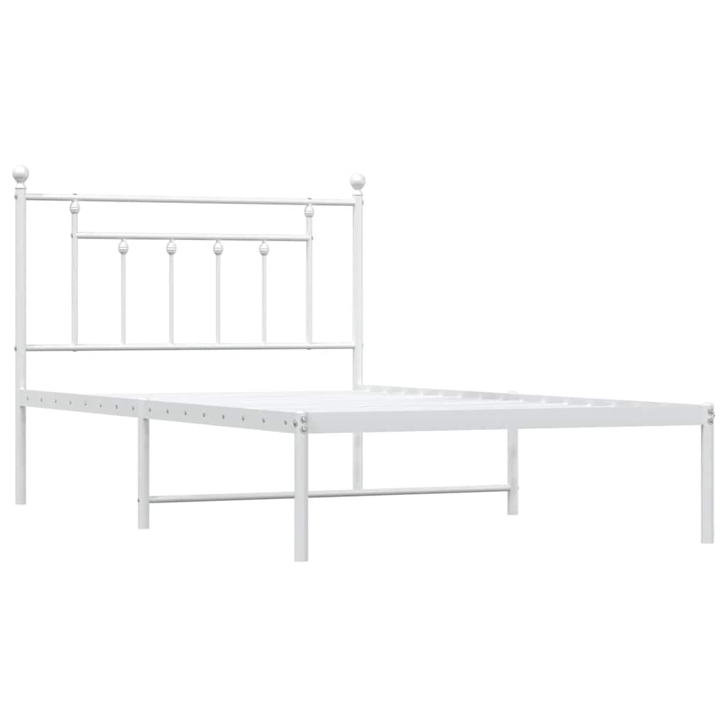 Bed Frame | White | Powder-Coated Steel | Single | Bed Frame