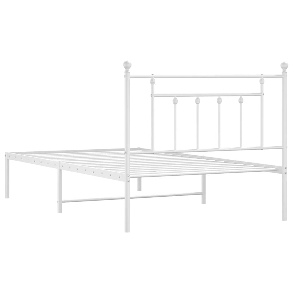 Bed Frame | White | Powder-Coated Steel | Single | Bed Frame