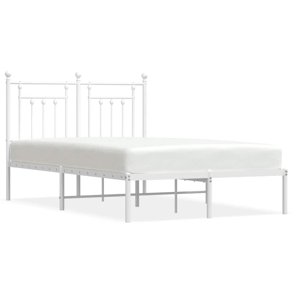 Bed Frame | White | Steel | Small Double | Bed Frame | Rectangular