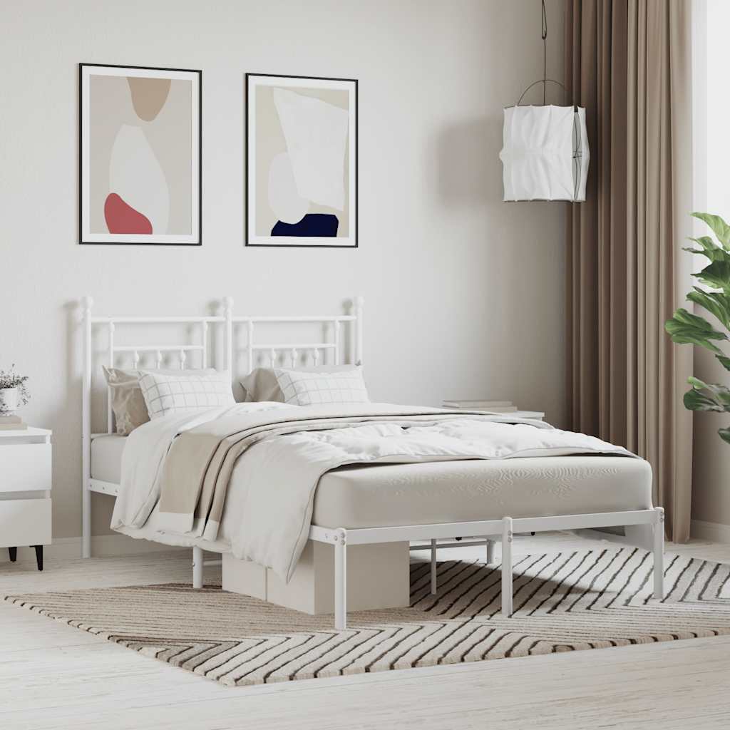 Bed Frame | White | Steel | Small Double | Bed Frame | Rectangular