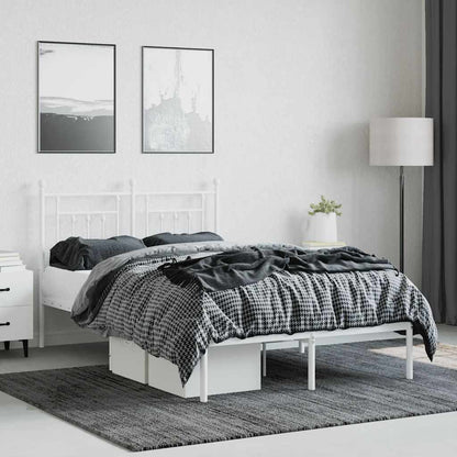 Bed Frame | White | Powder-Coated Steel | Double | Bed Frame