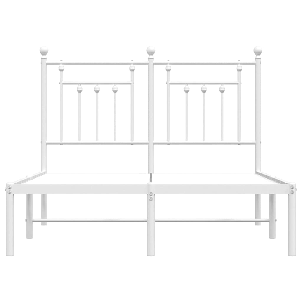 Bed Frame | White | Powder-Coated Steel | Double | Bed Frame