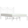 Metal Bed Frame without Mattress with Headboard White 135x190cm