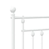 Metal Bed Frame without Mattress with Headboard White 135x190cm
