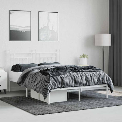 Bed Frame | White | Powder-Coated Steel | Double | Bed Frame