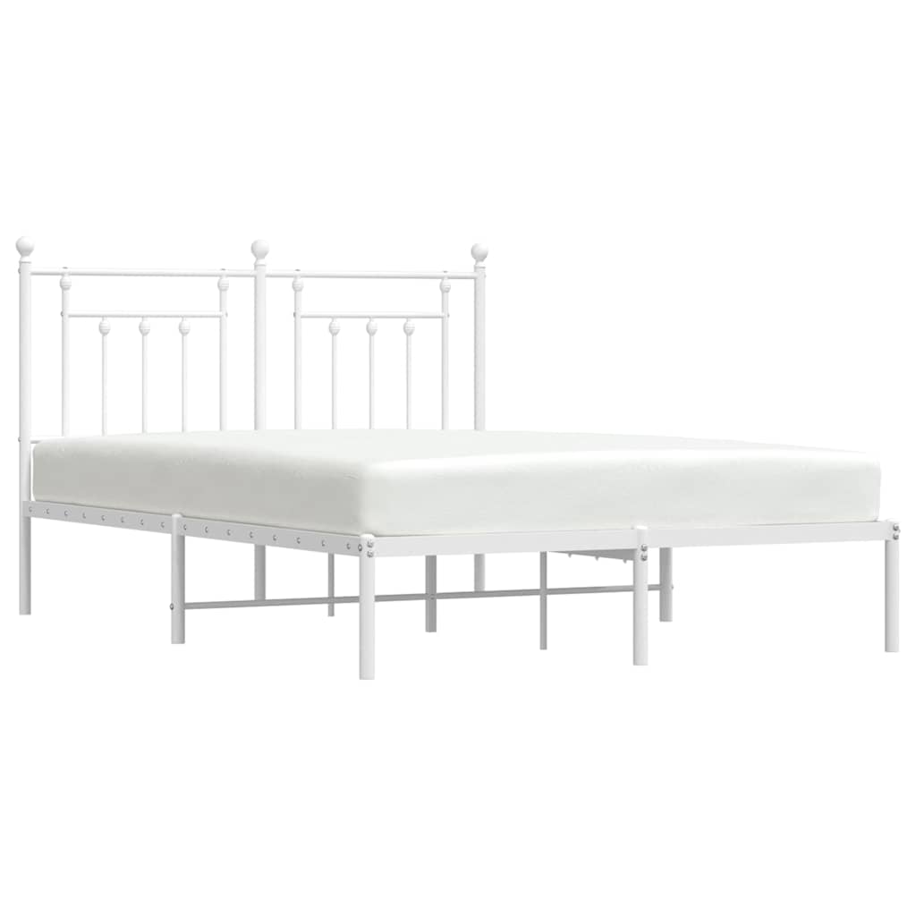 Bed Frame | White | Powder-Coated Steel | Double | Bed Frame