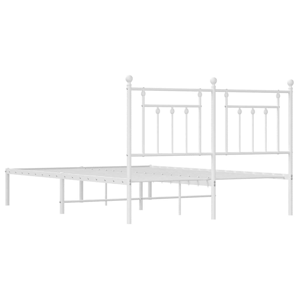 Bed Frame | White | Powder-Coated Steel | Double | Bed Frame