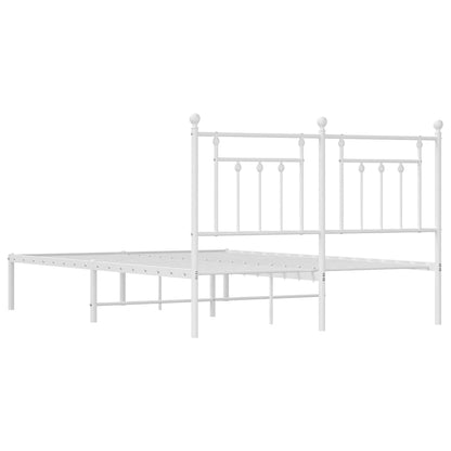 Bed Frame | White | Powder-Coated Steel | Double | Bed Frame