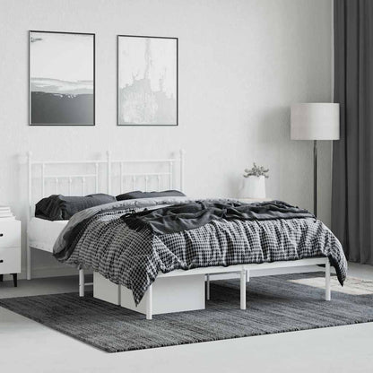 Bed Frame | White | Powder-Coated Steel | Double | Bed Frame