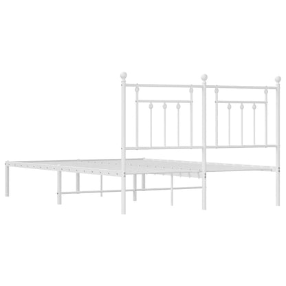 Bed Frame | White | Powder-Coated Steel | Double | Bed Frame