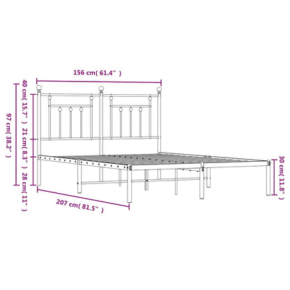Bed Frame | White | Powder-coated steel | King Size | Bed Frame