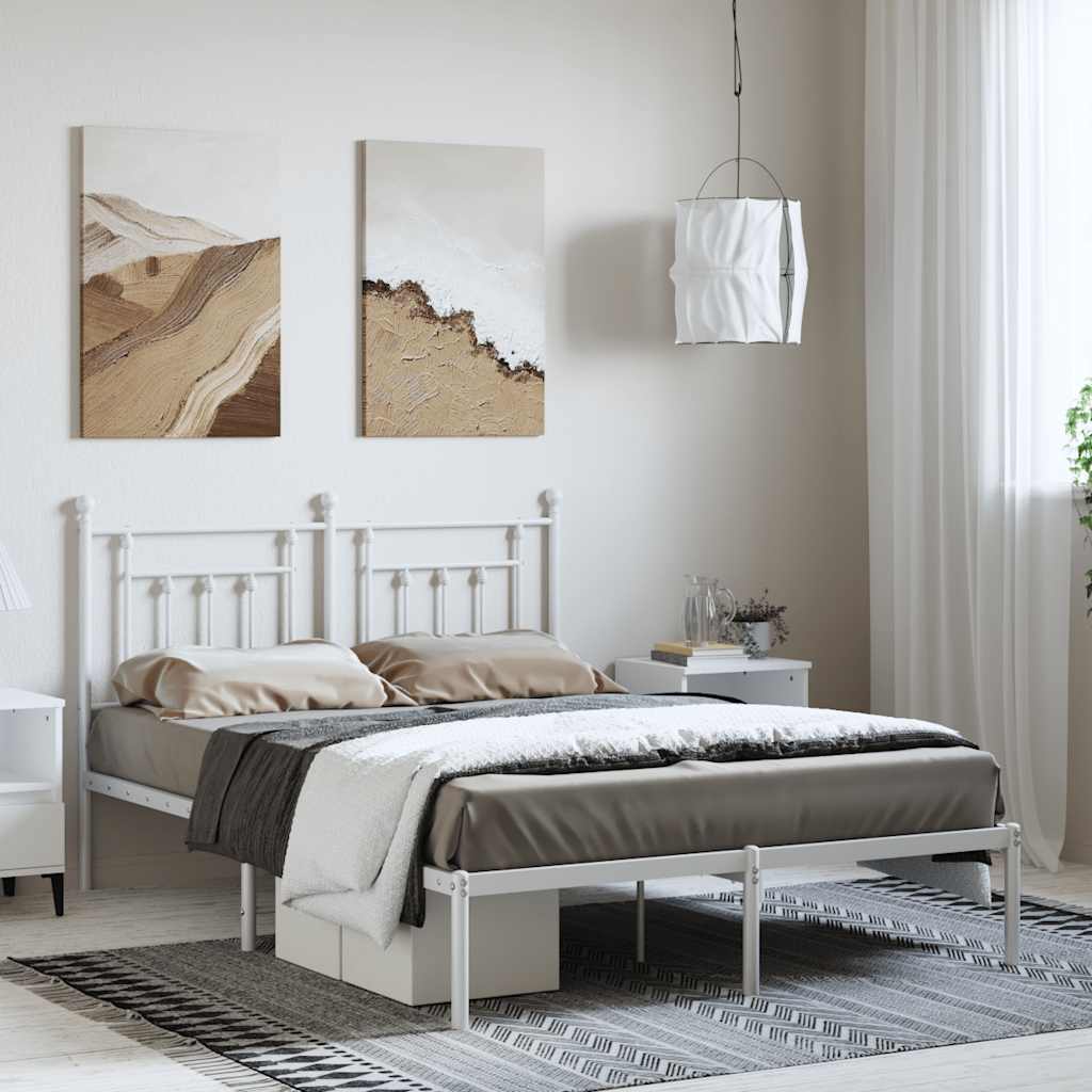 Bed Frame | White | Powder-coated steel | King Size | Bed Frame