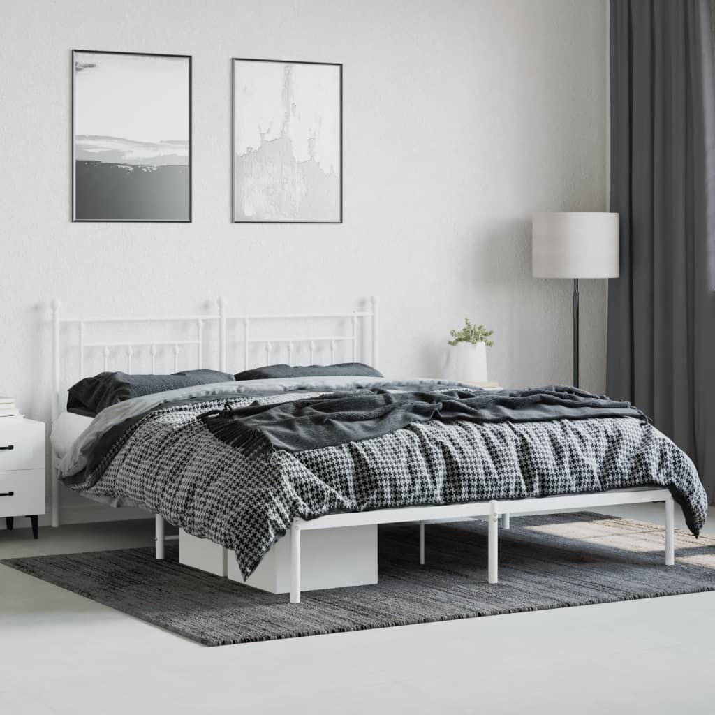 Bed Frame | White | Powder-coated steel | 160x200 cm | Bed Frame