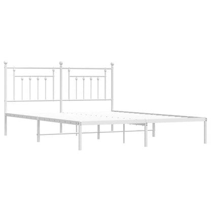 Bed Frame | White | Powder-Coated Steel | Double | Bed Frame