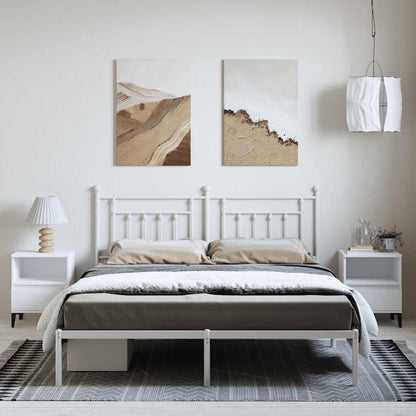 Bed Frame | White | Powder-Coated Steel | Double | Bed Frame