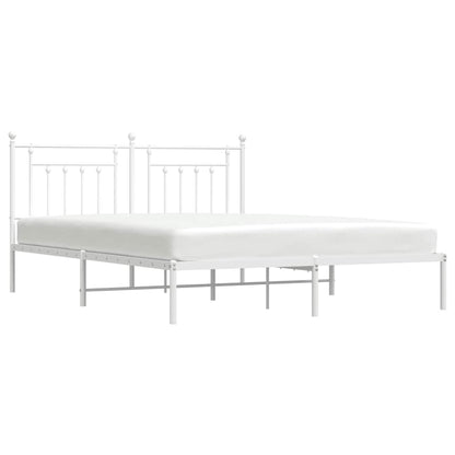 Bed Frame | White | Powder-Coated Steel | Double | Bed Frame