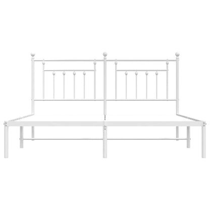 Bed Frame | White | Powder-Coated Steel | Double | Bed Frame