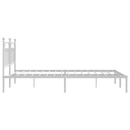 Bed Frame | White | Powder-Coated Steel | Double | Bed Frame