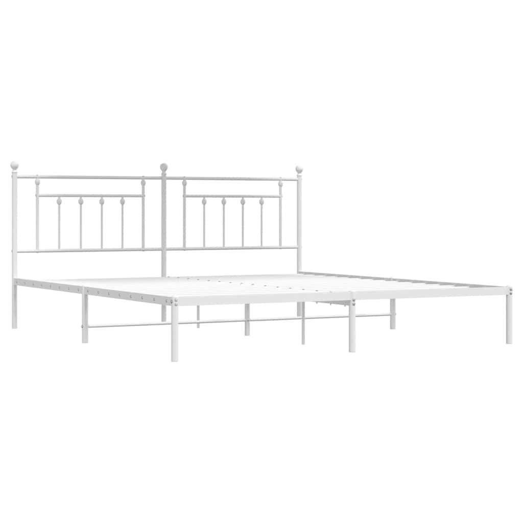 Bed Frame | White | Powder-Coated Steel | 193 x 203 cm | Bed Frame