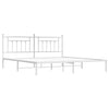 Metal Bed Frame without Mattress with Headboard White 193x203 cm