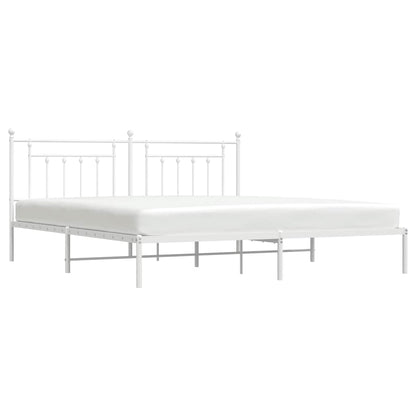 Bed Frame | White | Powder-Coated Steel | 193 x 203 cm | Bed Frame