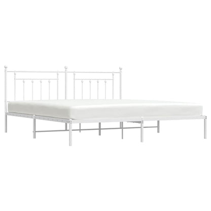 Bed Frame | White | Steel | Double | Bed Frame | Rectangular | Industrial