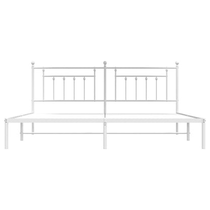 Bed Frame | White | Steel | Double | Bed Frame | Rectangular | Industrial