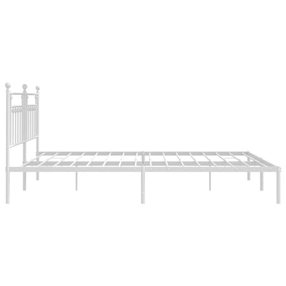 Bed Frame | White | Steel | Double | Bed Frame | Rectangular | Industrial