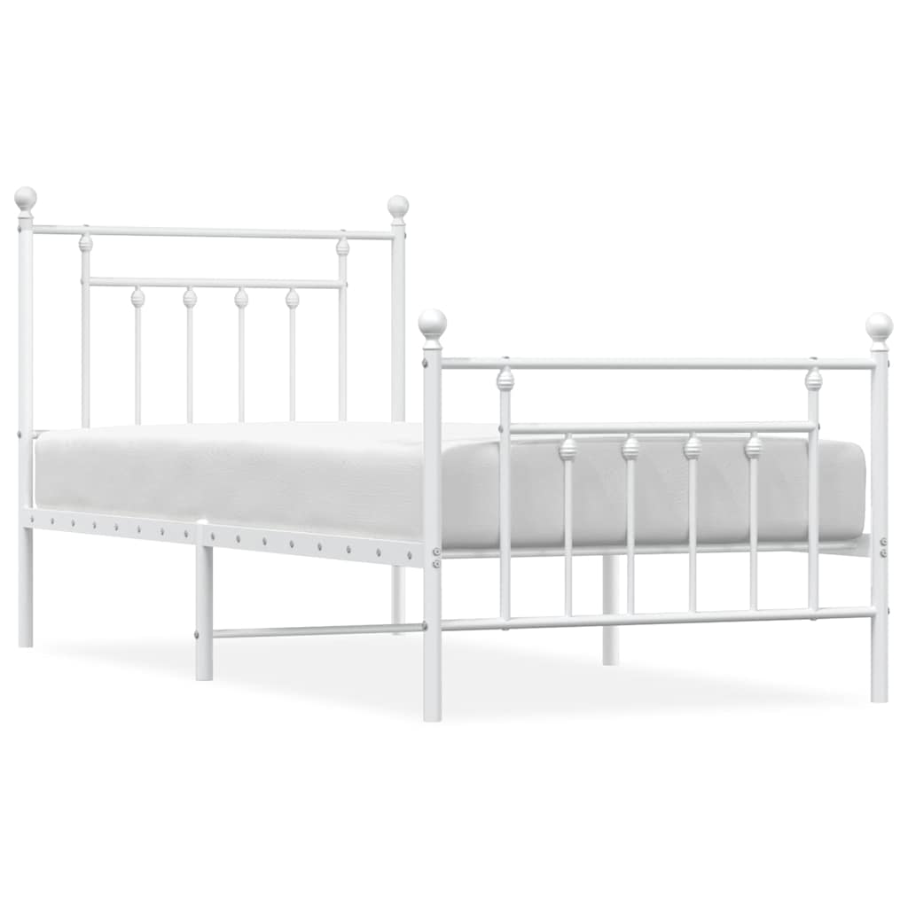 Bed Frame | White | Powder-coated steel | Single |  Durable  | Bed Frame