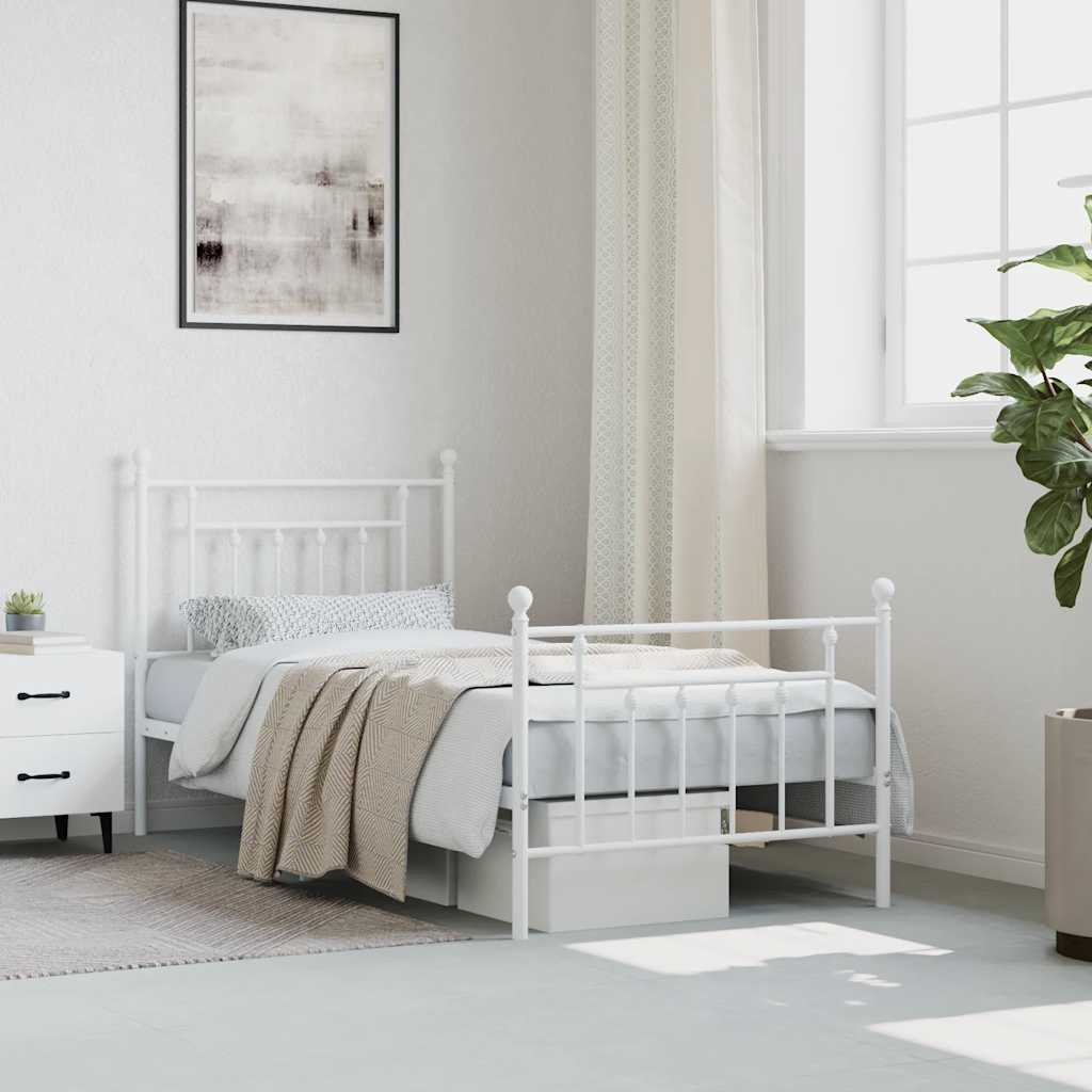 Bed Frame | White | Powder-coated steel | Single |  Durable  | Bed Frame