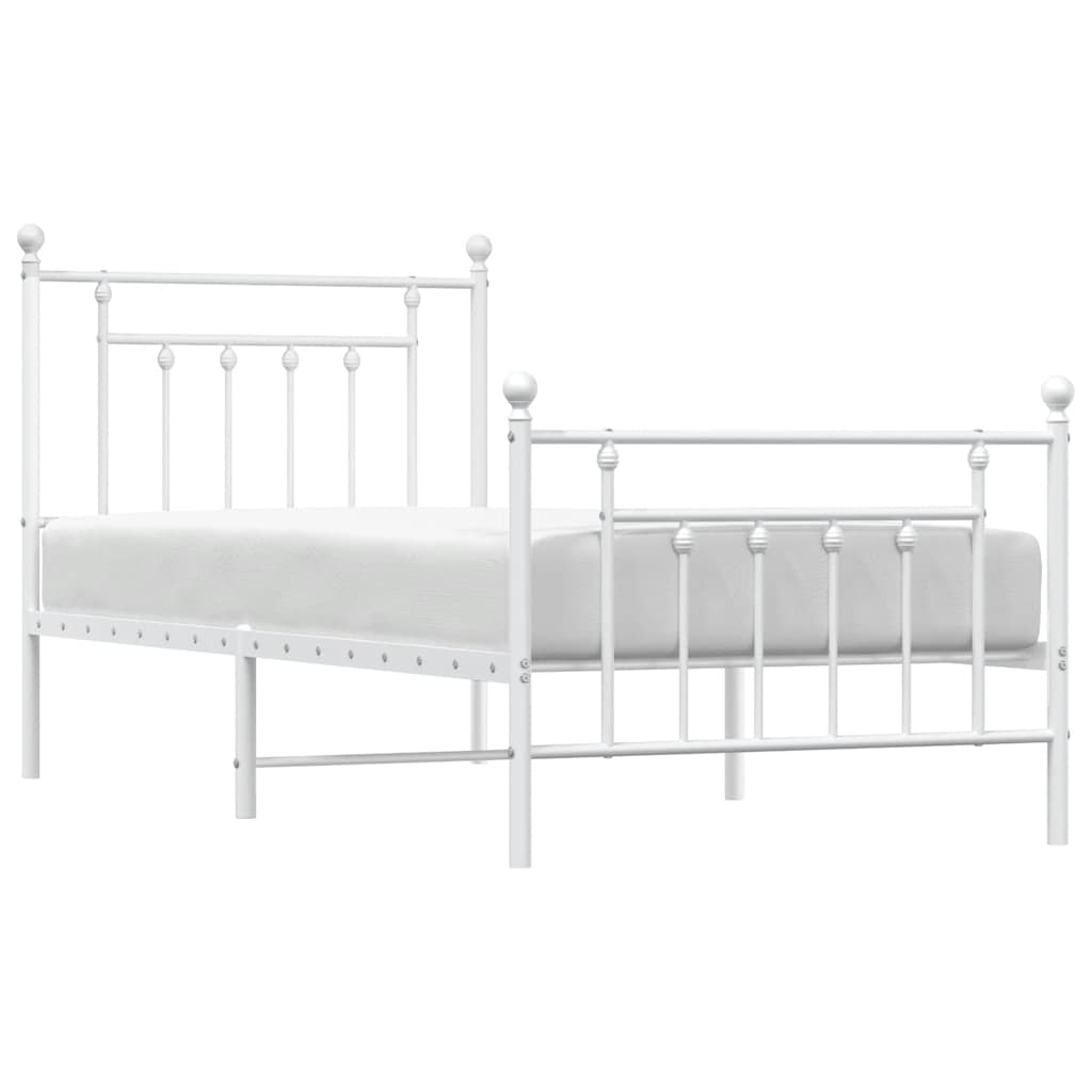 Bed Frame | White | Powder-coated steel | Single |  Durable  | Bed Frame