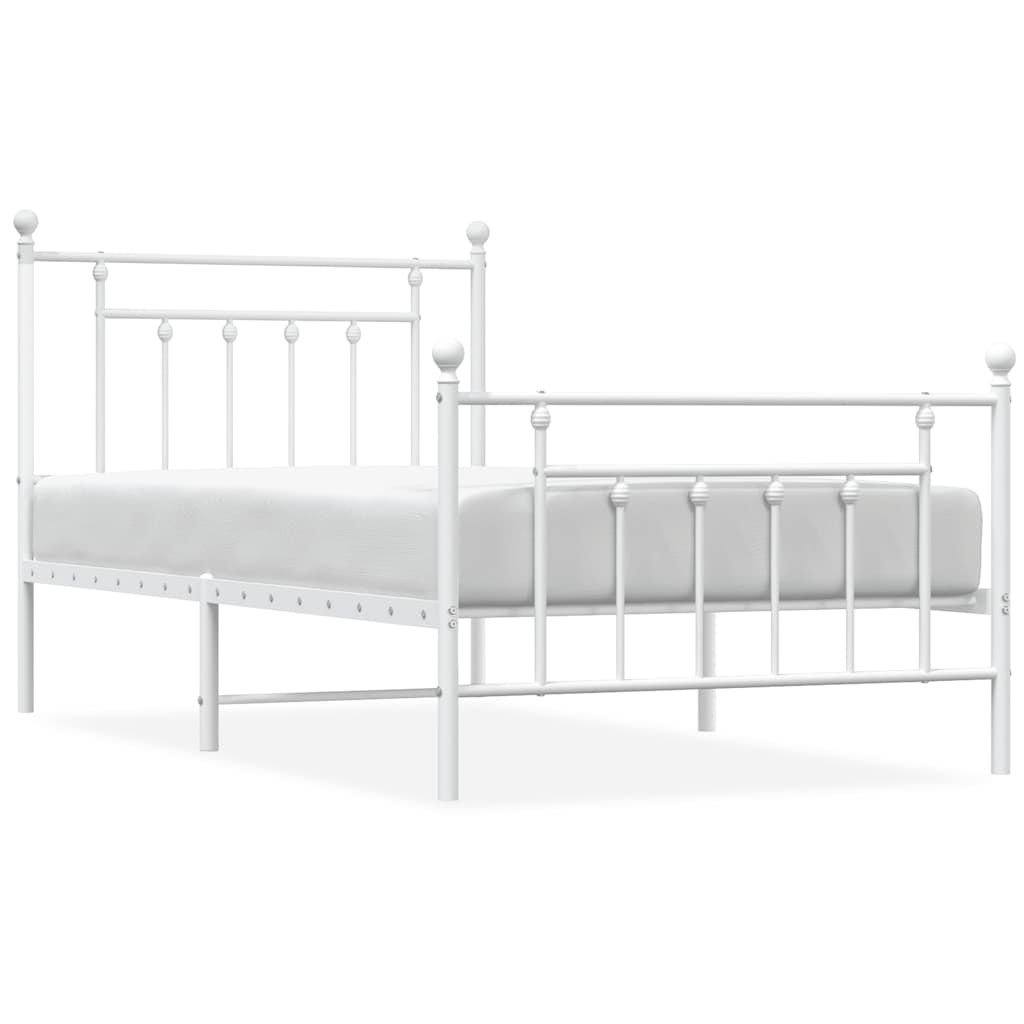 Bed Frame | White | Powder-Coated Steel | Single | Bed Frame